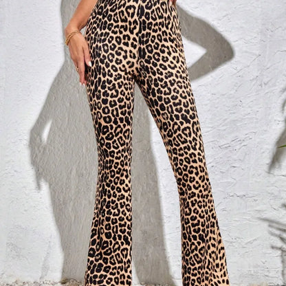 Women’s Leopard Print Flared Yoga Pants