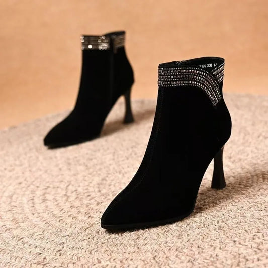 Rhinestone Ankle Boots