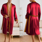 Ice Silk Pajamas 2Pcs Bathrobe
