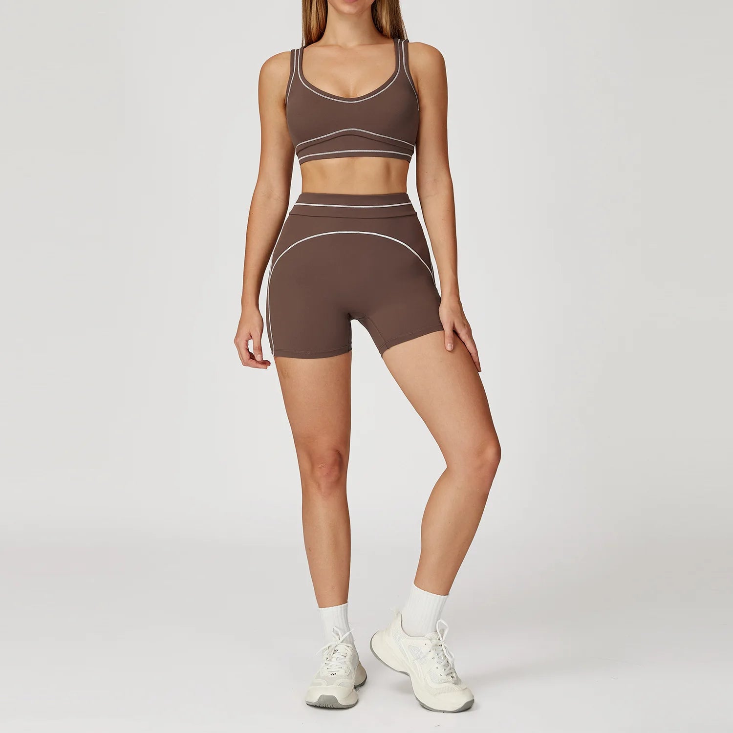 Knit Construction Sleeveless True-To-Size Fit Two-Piece Yoga Set