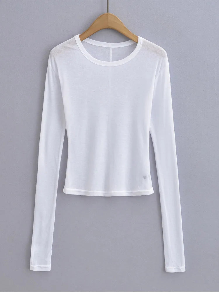 Broadcloth Solid Crew Neck True-To-Size Fit Top