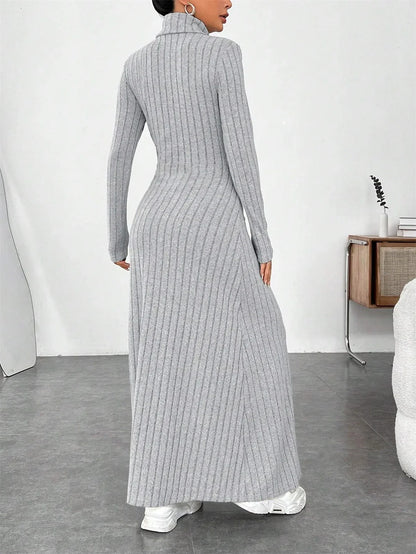 Turtleneck Knit Maxi Dress