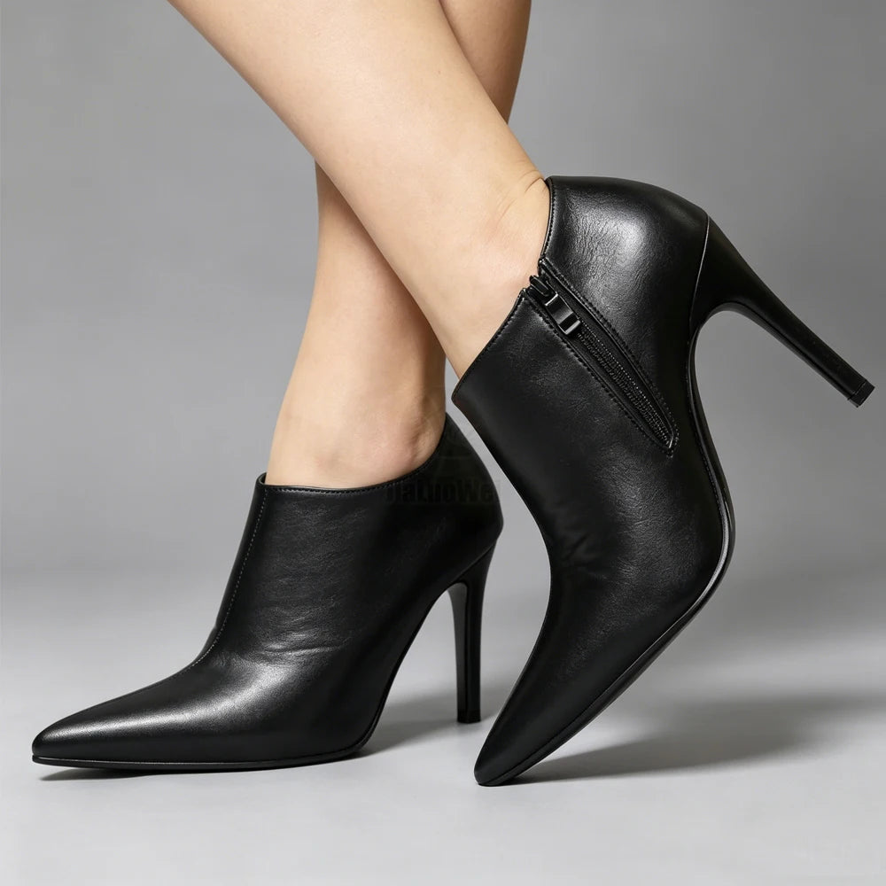 Zip-Up Pointed-Toe Pumps