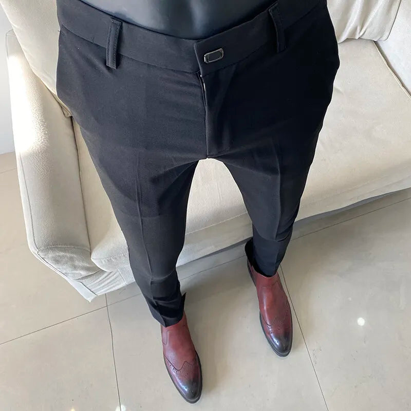 Slim Fit England-Style Suit Trousers
