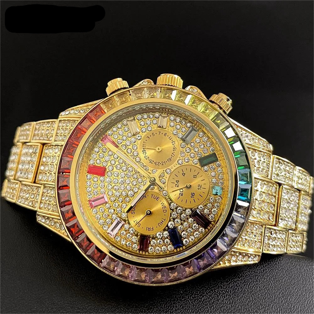 DITALING Rainbow Diamond Quartz Watch