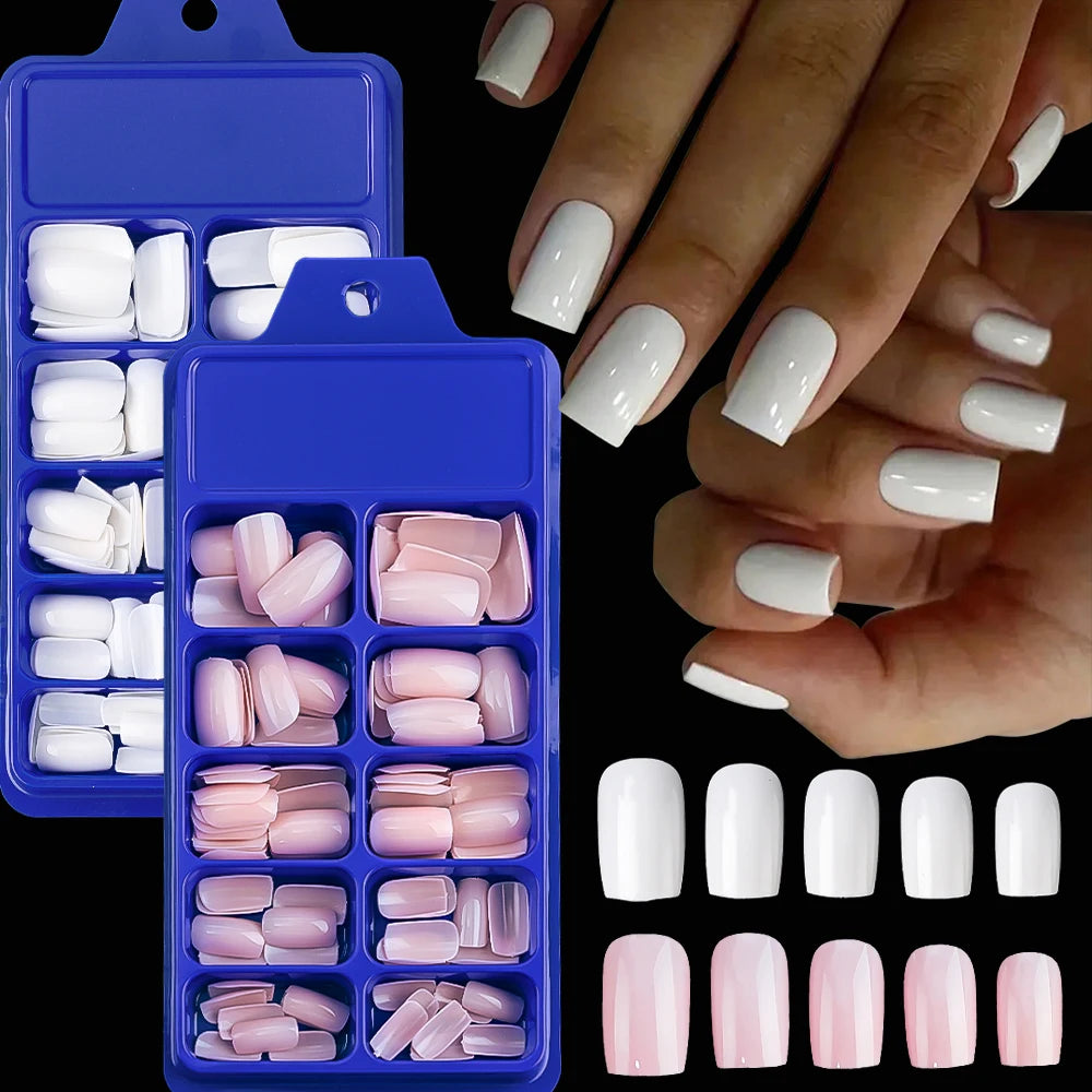Milk White Press Nails Medium