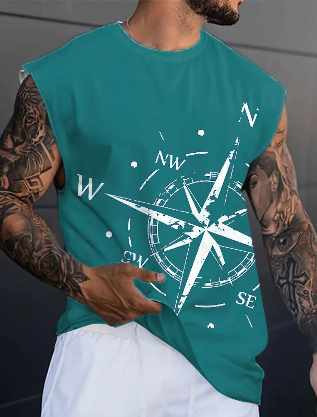 Rudder Graphic Print Tank Top