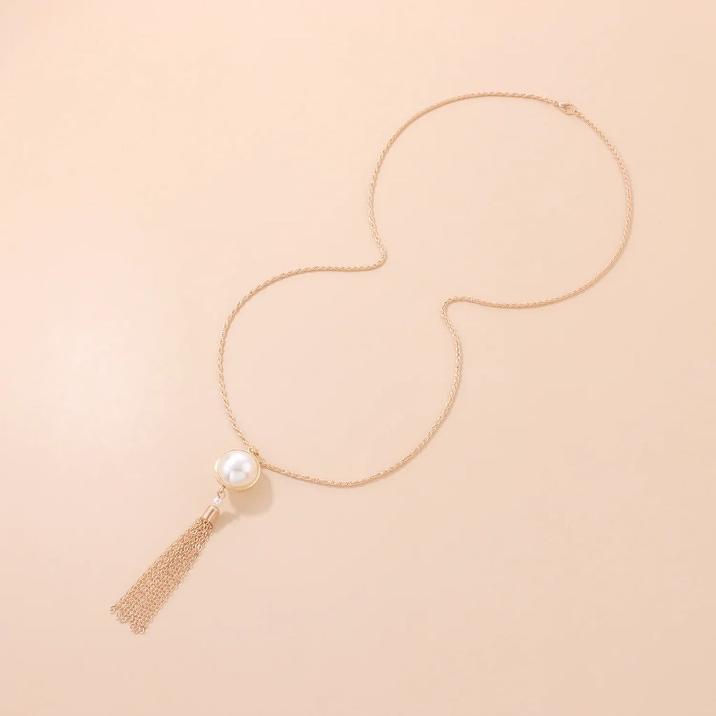 Vintage Pearl Tassel Necklace