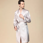 Summer Satin Shorts Robe Bathrobe