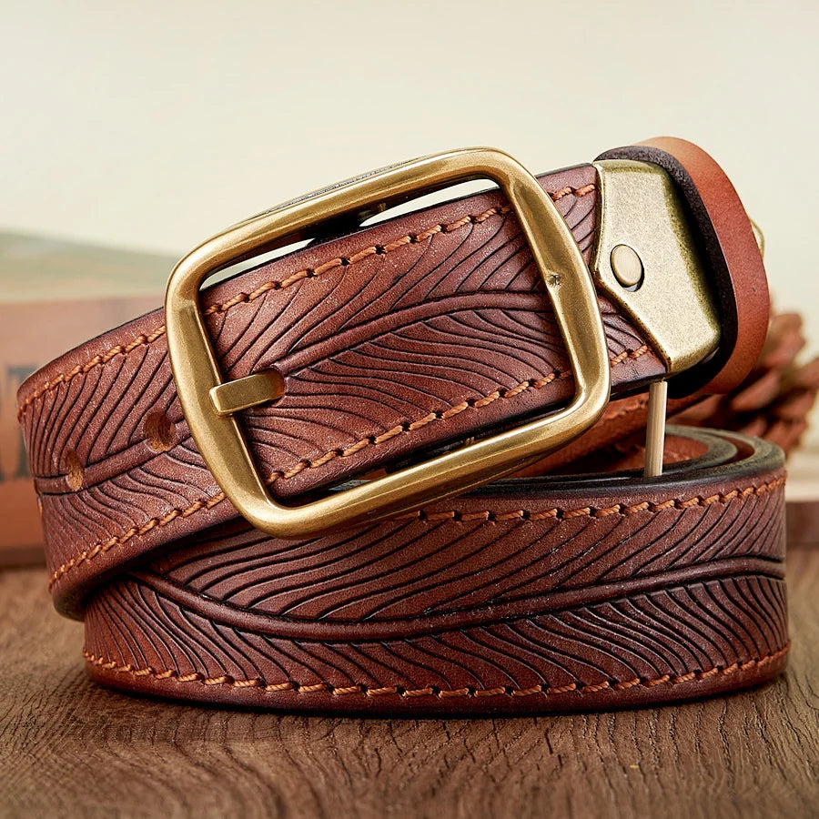 Real cowhide leather belt