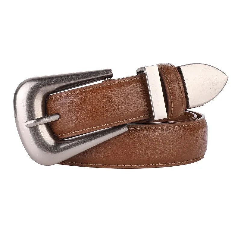 Burgundy Leather Belt with Gold Buckle