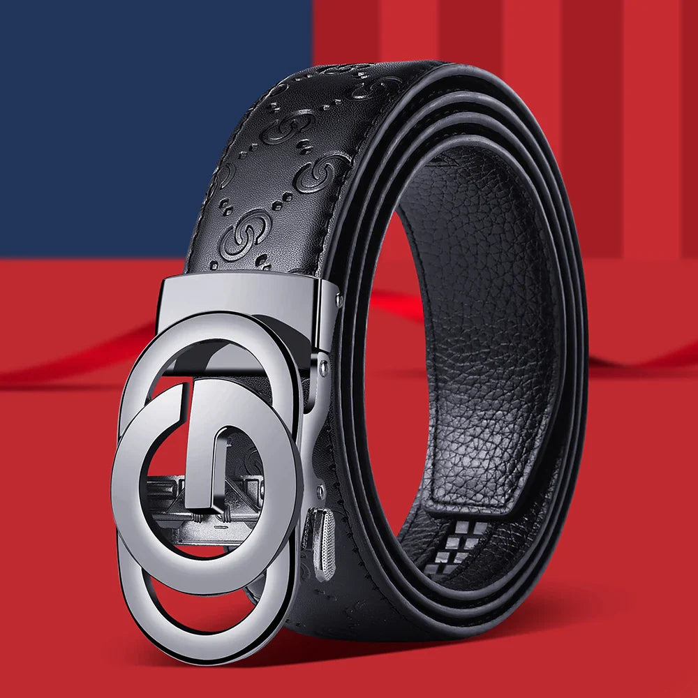 Men’s Leather Belt with Alloy Buckle