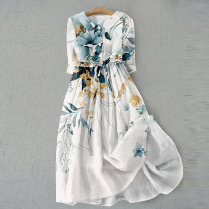Floral Lapel Party Dress