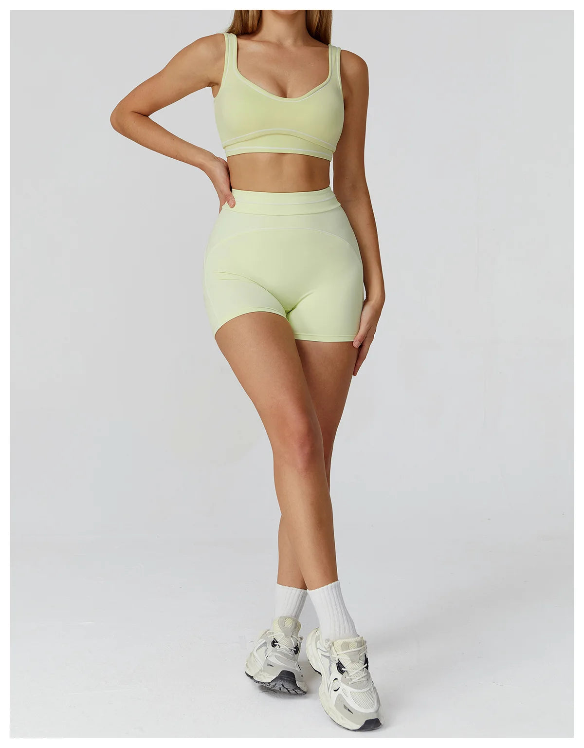 Knit Construction Sleeveless True-To-Size Fit Two-Piece Yoga Set