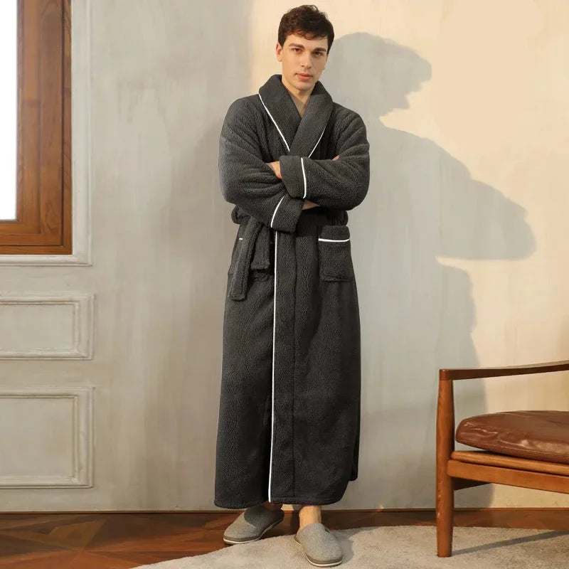 2025 Autumn & Winter Thick Flannel Bathrobe