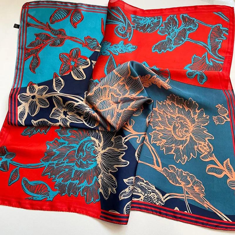 Horse Print Satin Square Scarf
