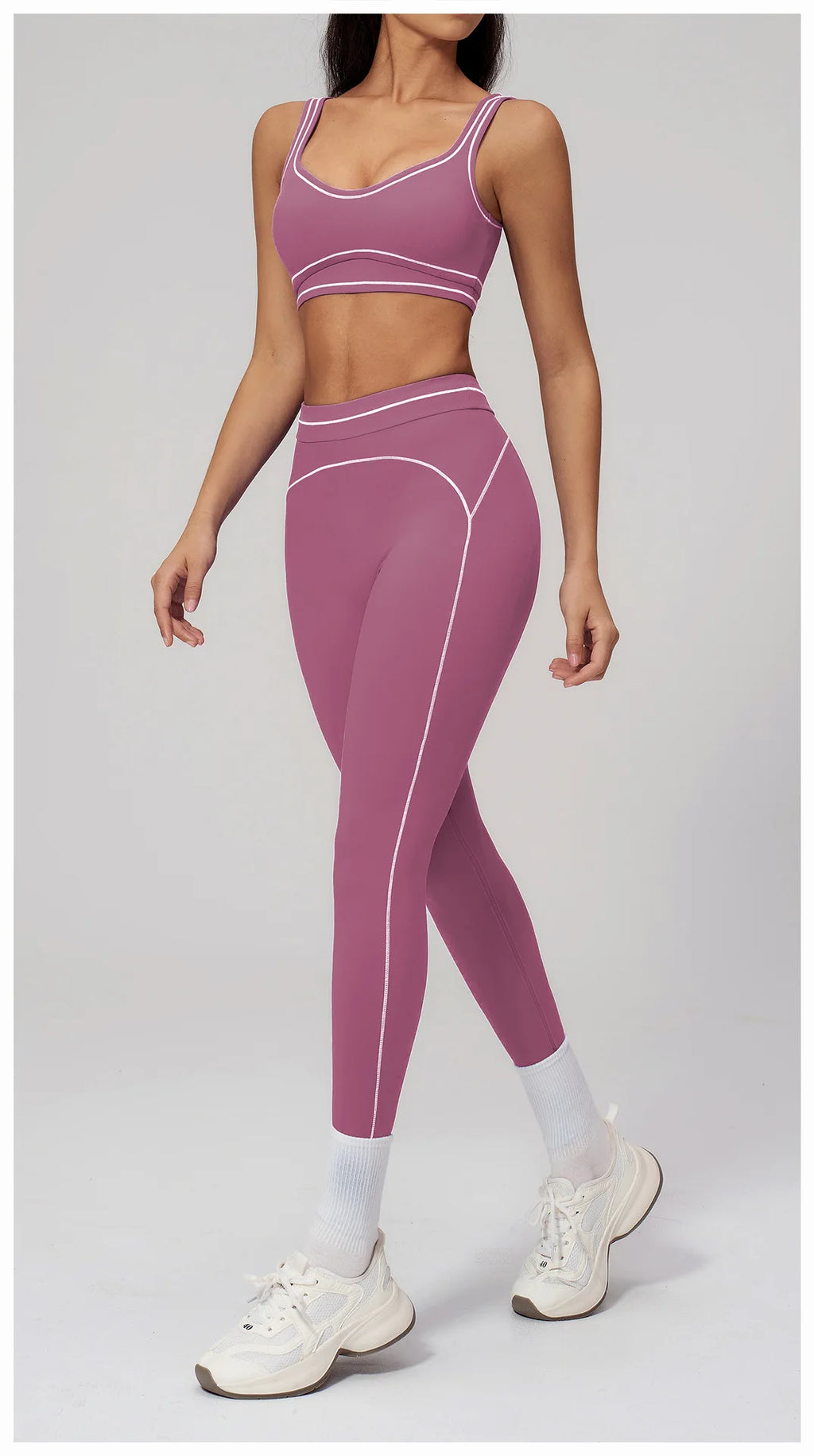 Knit Construction Sleeveless True-To-Size Fit Two-Piece Yoga Set