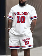Letter Print Basketball Shorts Set