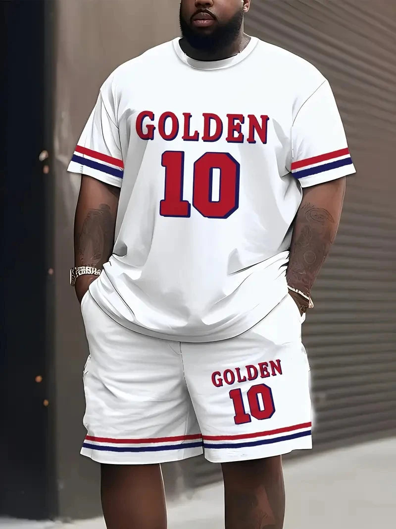 Letter Print Basketball Shorts Set