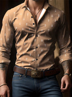 V-Neck Print Casual Shirt