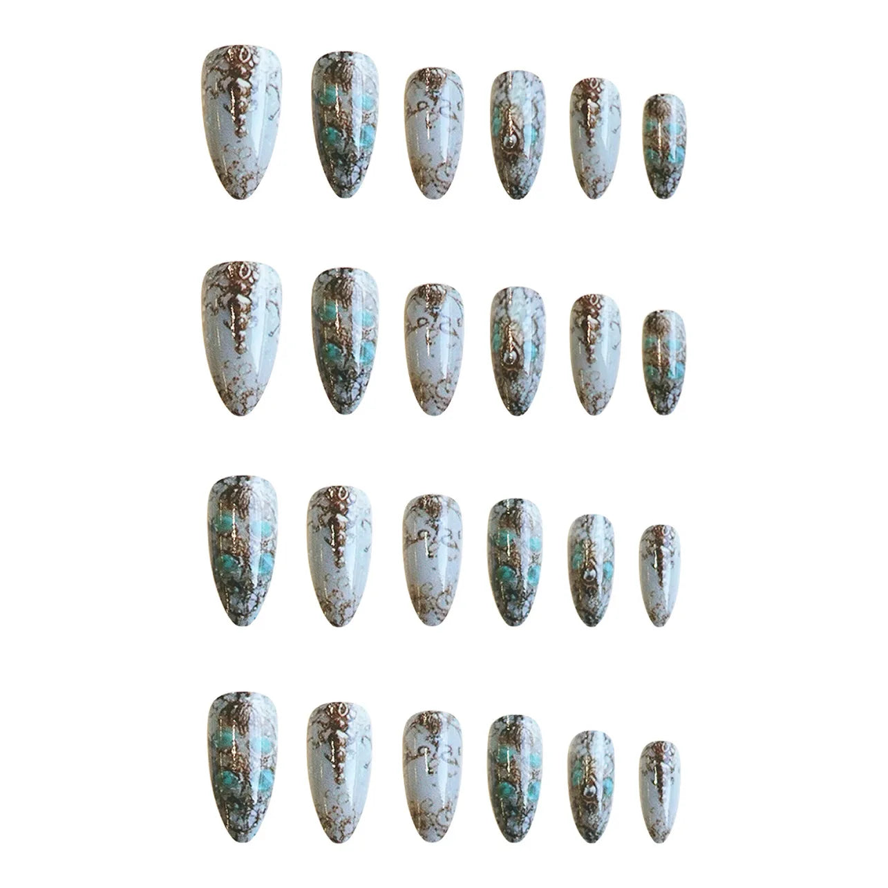 set Medium long fake nails