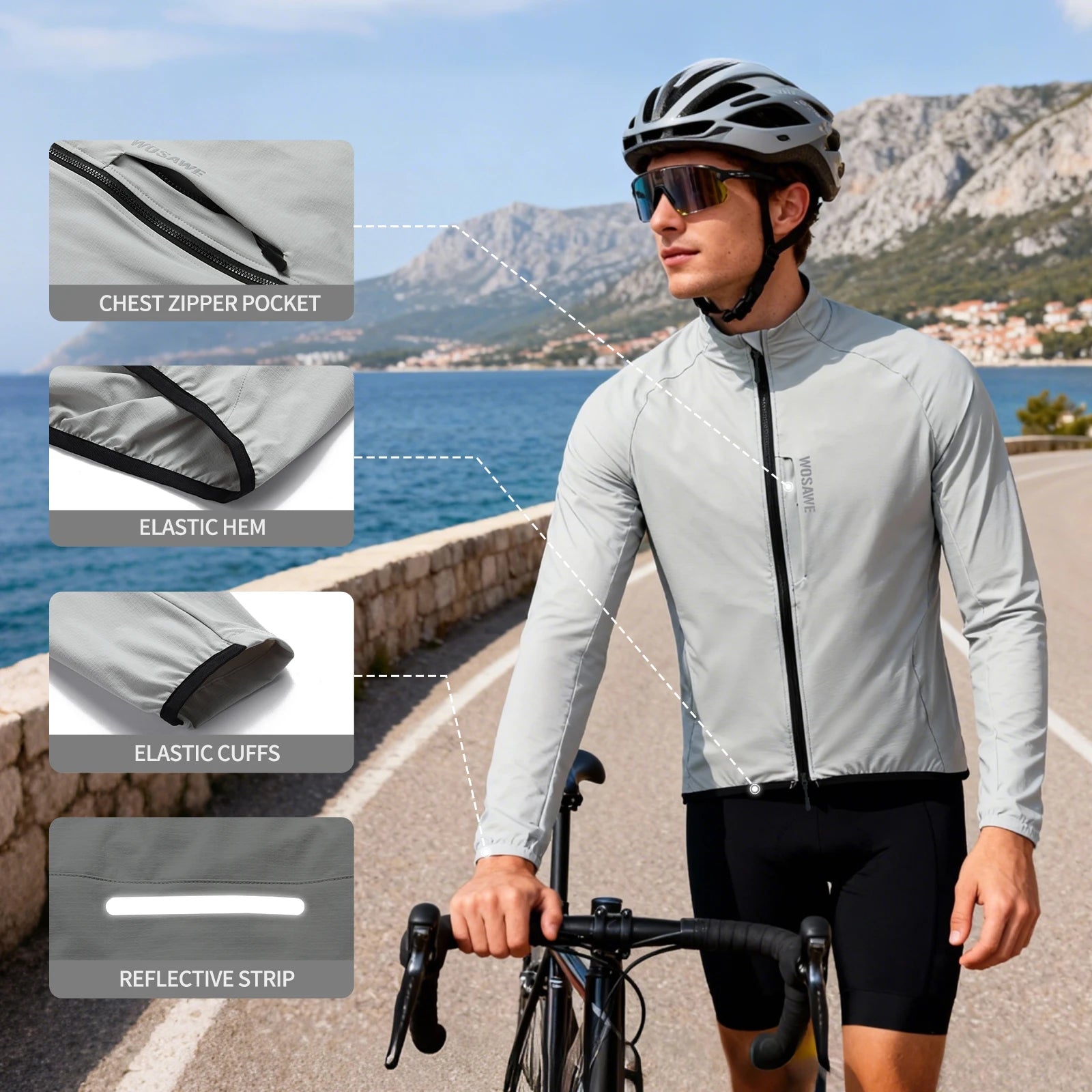 WOSAWE Windproof Cycling Jacket