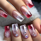 Mid-length French False Nails Leopard