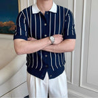 Striped Contrast Polo Shirt