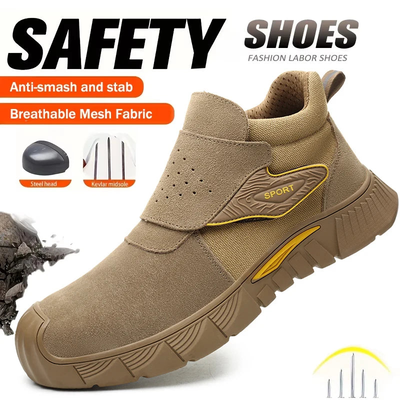 Brown Welding Steel-Toe Boots