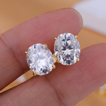 Oval Cut Moissanite Earrings