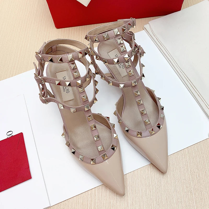 Patent Leather Ankle-Strap Sandals