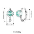 Clover Zircon Hoop Earrings