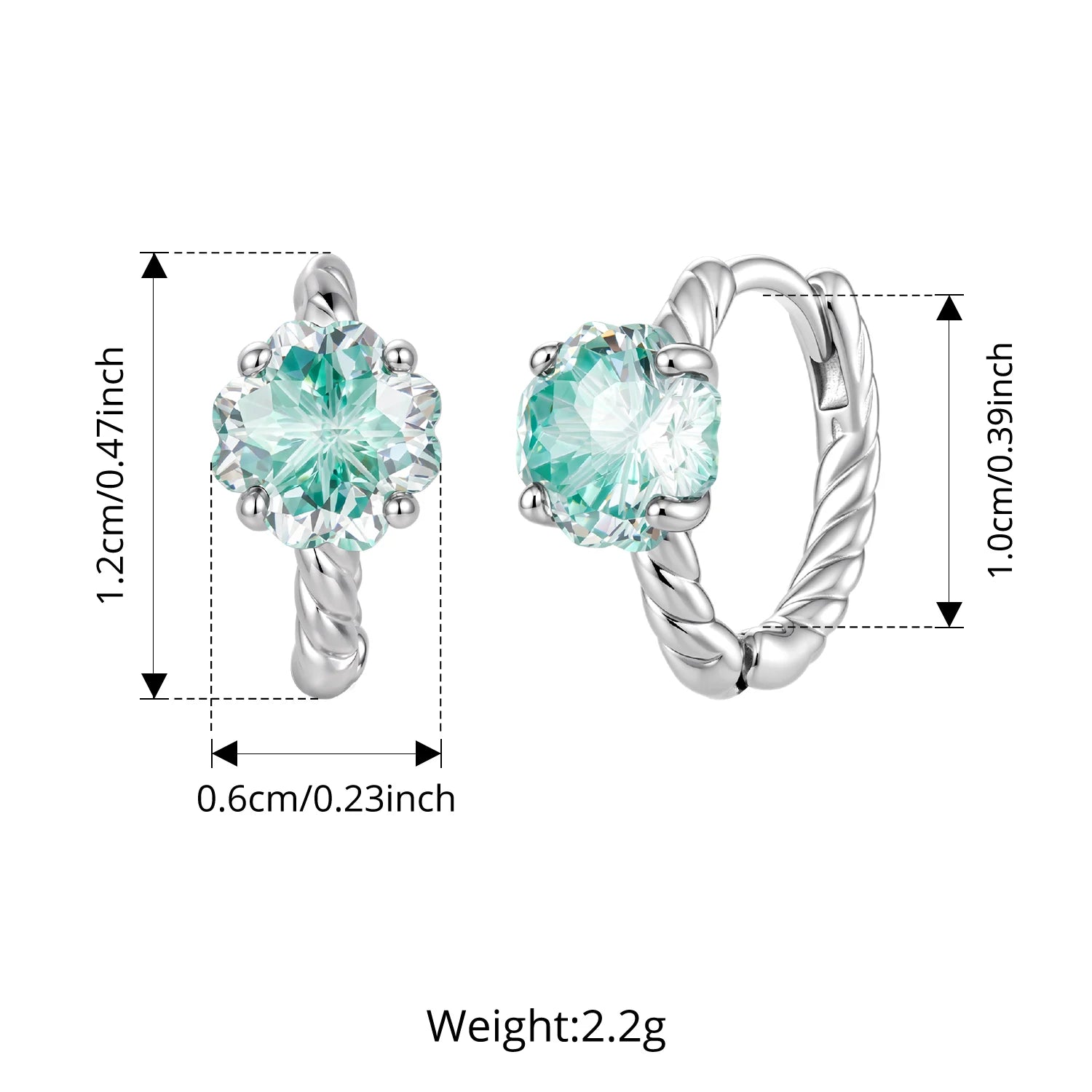 Clover Zircon Hoop Earrings