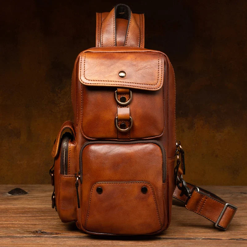 Retro Leather Crossbody Chest Bag