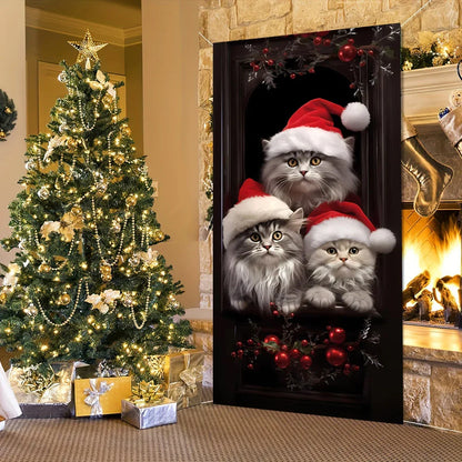 Cute Animals Christmas Door Cover