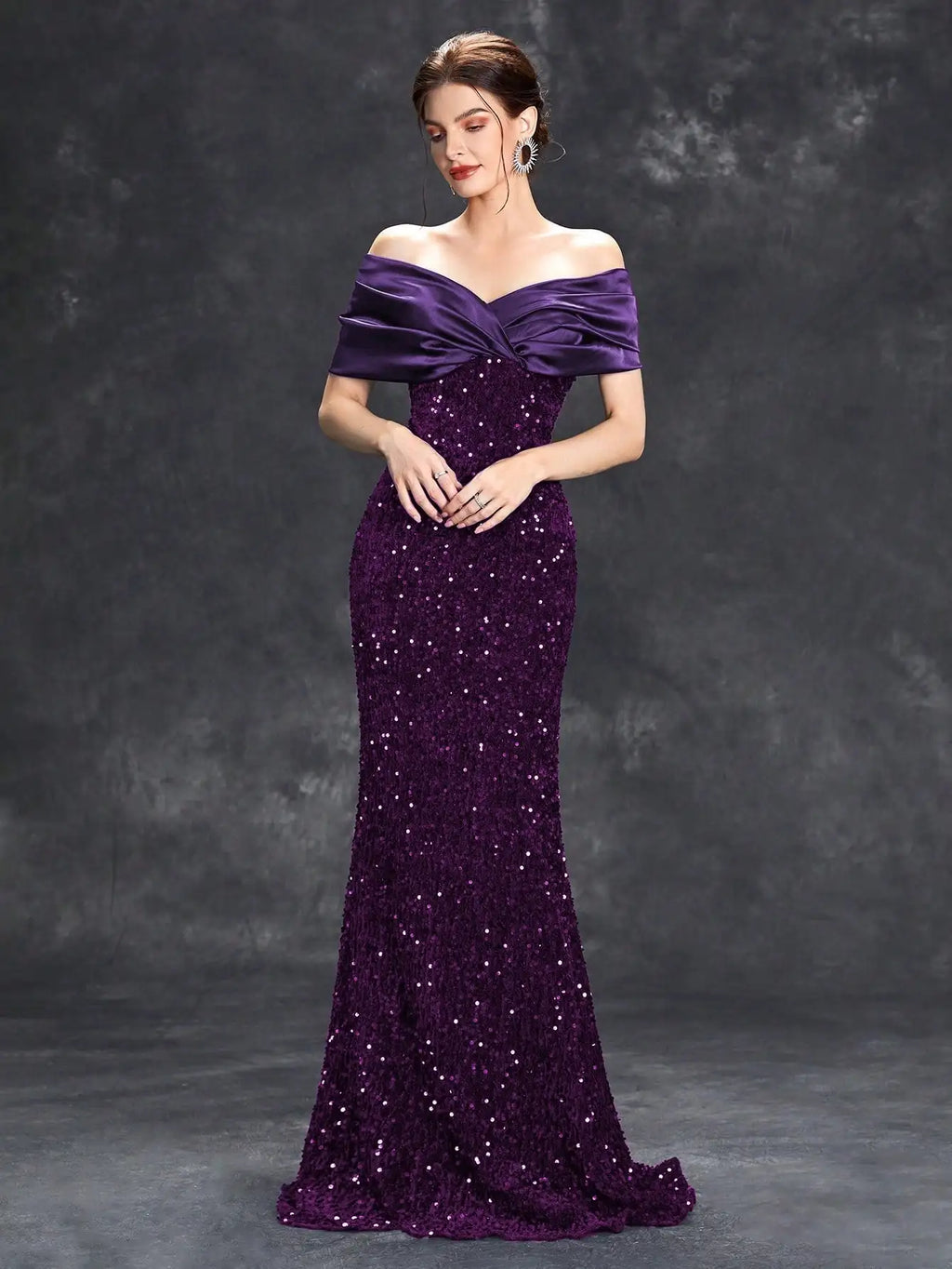 Sequin Velvet Fishtail Gown