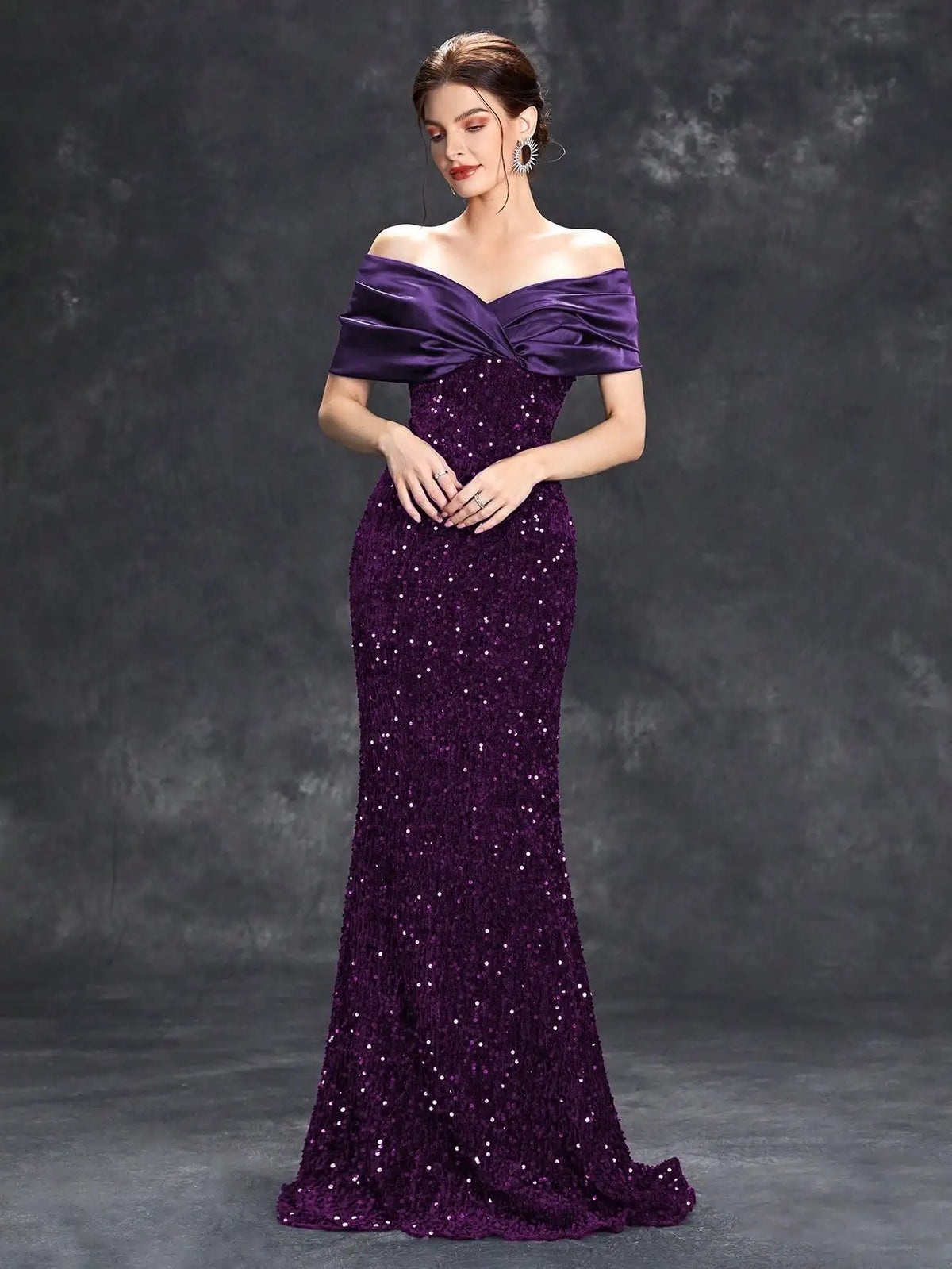 Sequin Velvet Fishtail Gown