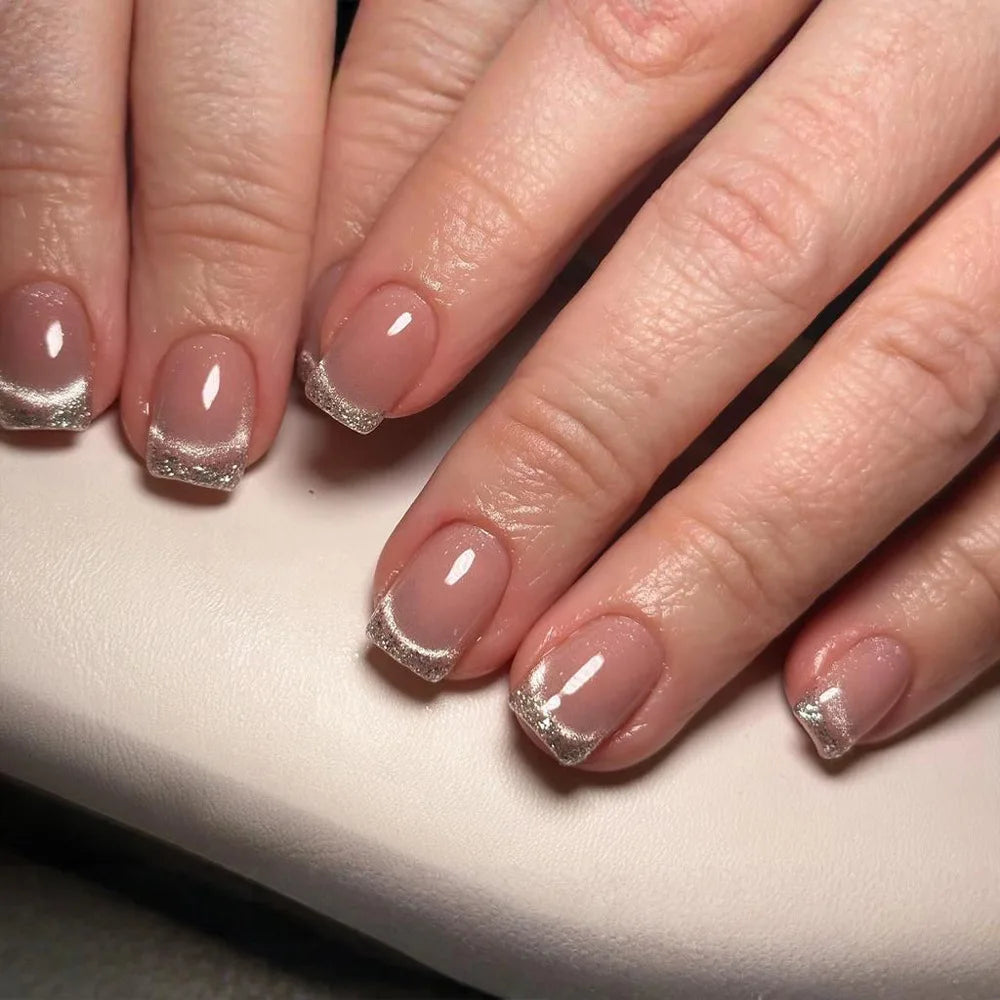 Short Square Press Nails Gradient
