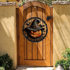 Round Wood Halloween Sign