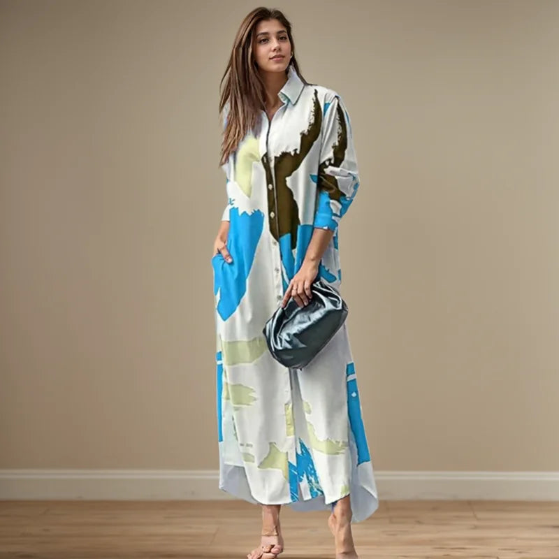 Elegant Printed Long Dress