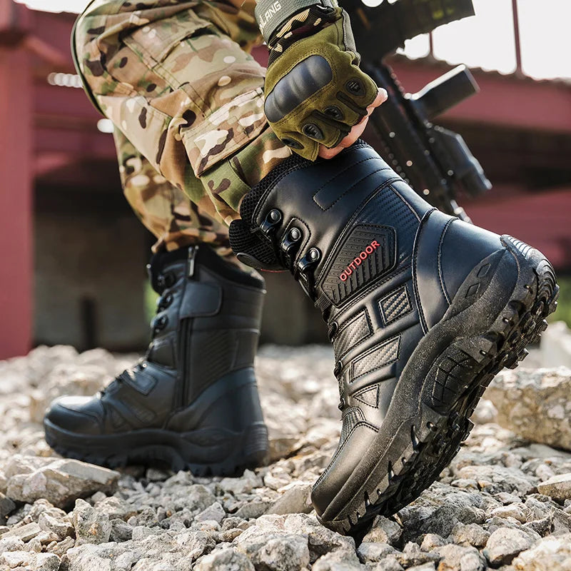 SENLONGBAO Desert Combat Leather Boots
