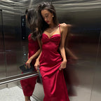 Bow Strap V-Neck Maxi Dress