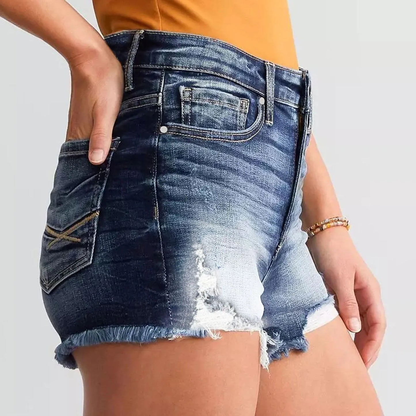 Women Summer Ripped Denim Shorts