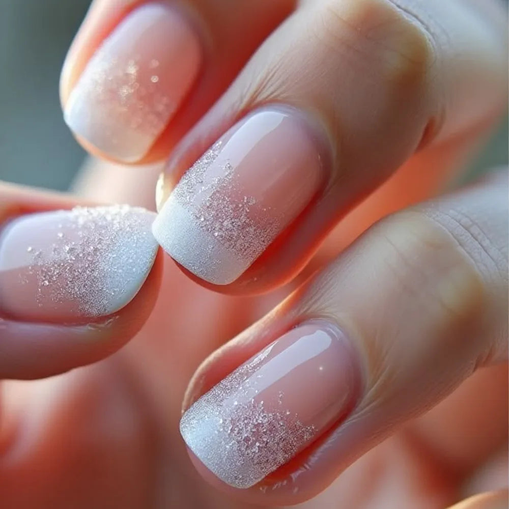 Short Square Press Nails Gradient