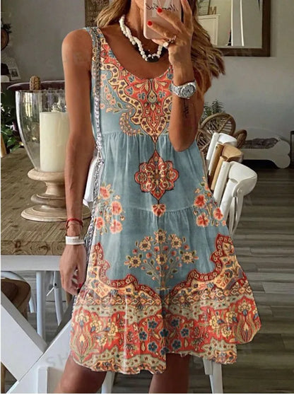 Summer Sleeveless Print Dress