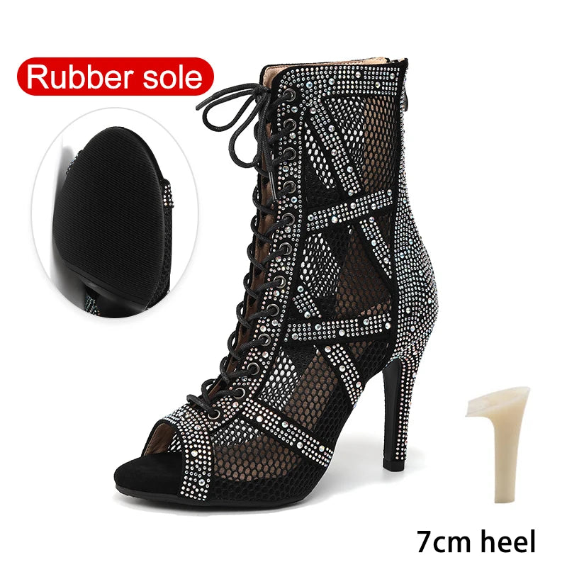 Rhinestone Latin Dance Boots
