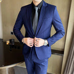 Striped Slim Two-Piece Business Suit