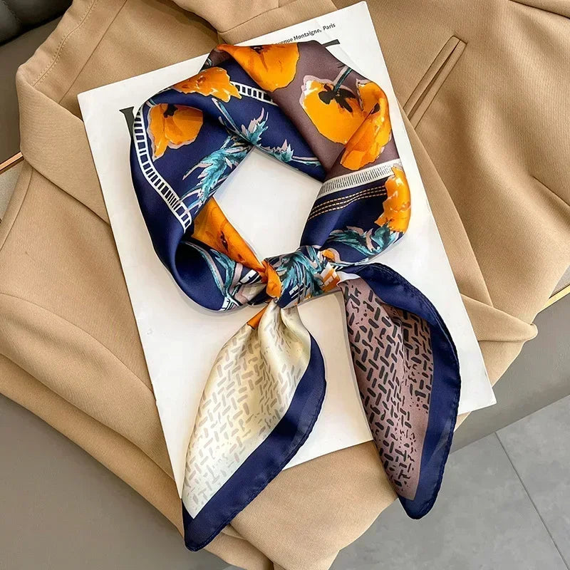Luxury Print Silk Square Scarf