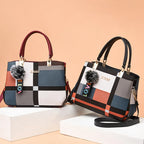 Plaid PU Leather Crossbody Handbag