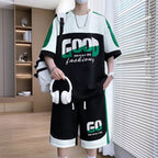 Patchwork Print Harajuku Tracksuit Set